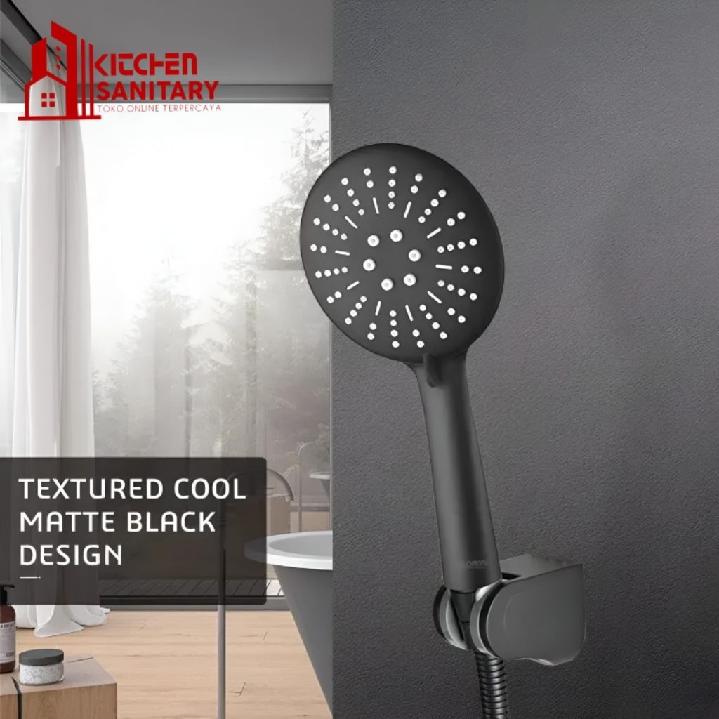 Hand Shower Mandi+Selang Shower Kamar Mandi Model Toto Wasser Hitam Set