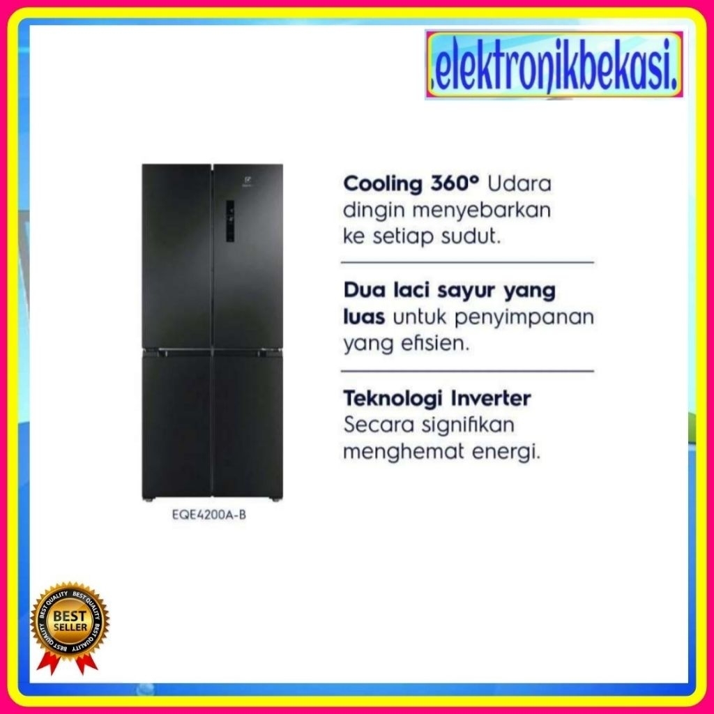 KULKAS ELECTROLUX EQE 4200 A-B / KULKAS ELECTROLUX SIDE BY SIDE EQE4200A-B / ELECTROLUX EQE 4200A-B
