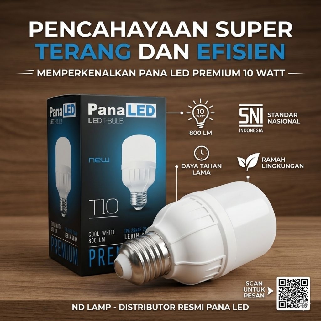 LAMPU LED 10 WATT , Lokal , Murah , Terang