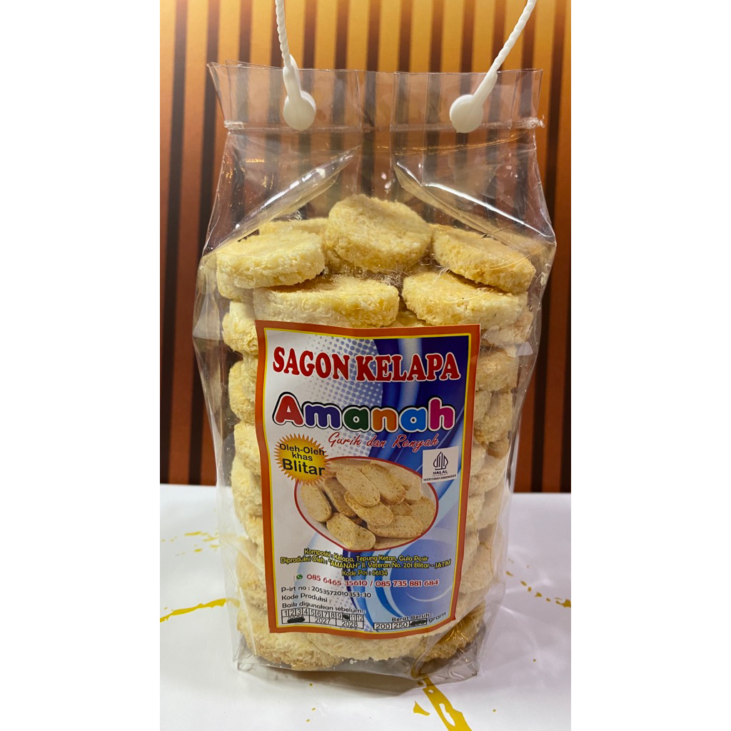 SAGON KELAPA 500GR CAP AMANAH KHAS BLITAR KUE SAGON KELAPA GURIH MANIS NGEPRUL