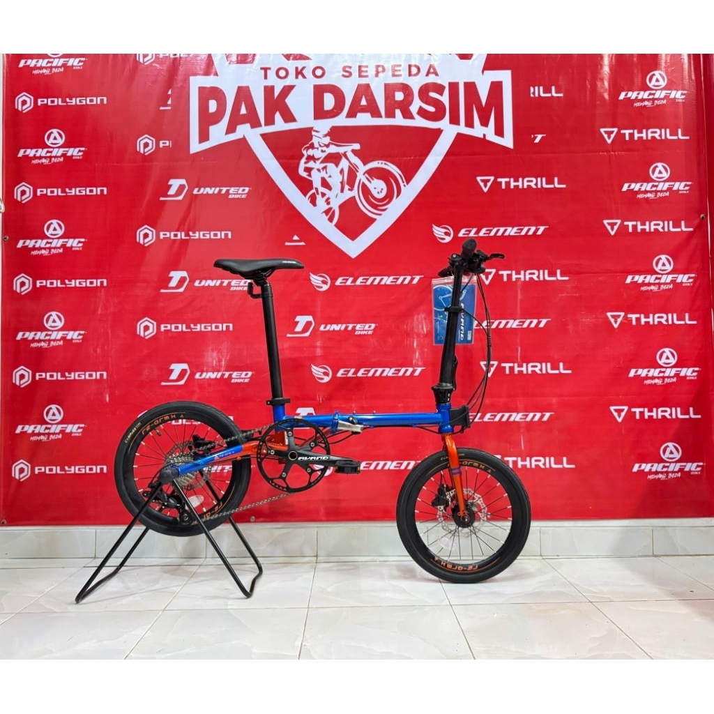 Sepeda lipat 16 inc Avand by United frame Chromoly rem hydrolik crank holowtech jangkrik 10 Speed