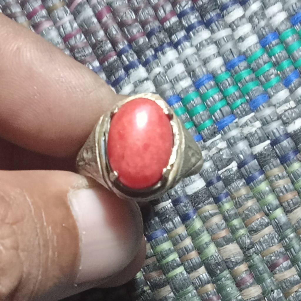 cincin batu giok merah lawasan ring 8
