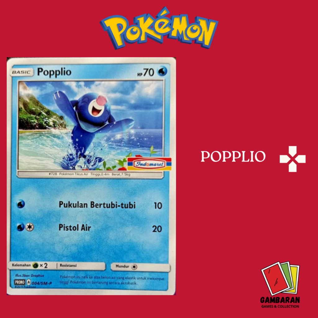 Popplio Promo Indomaret 004/SM-P Kartu Pokemon Indonesia TCG