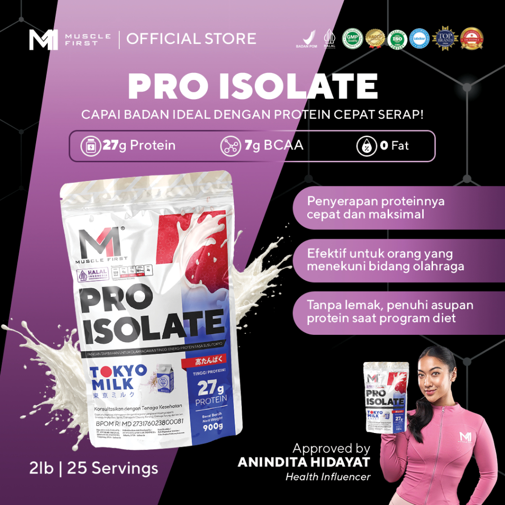 MUSCLE FIRST Pro Isolate 2lbs/900gr - Whey Protein Suplemen Fitness