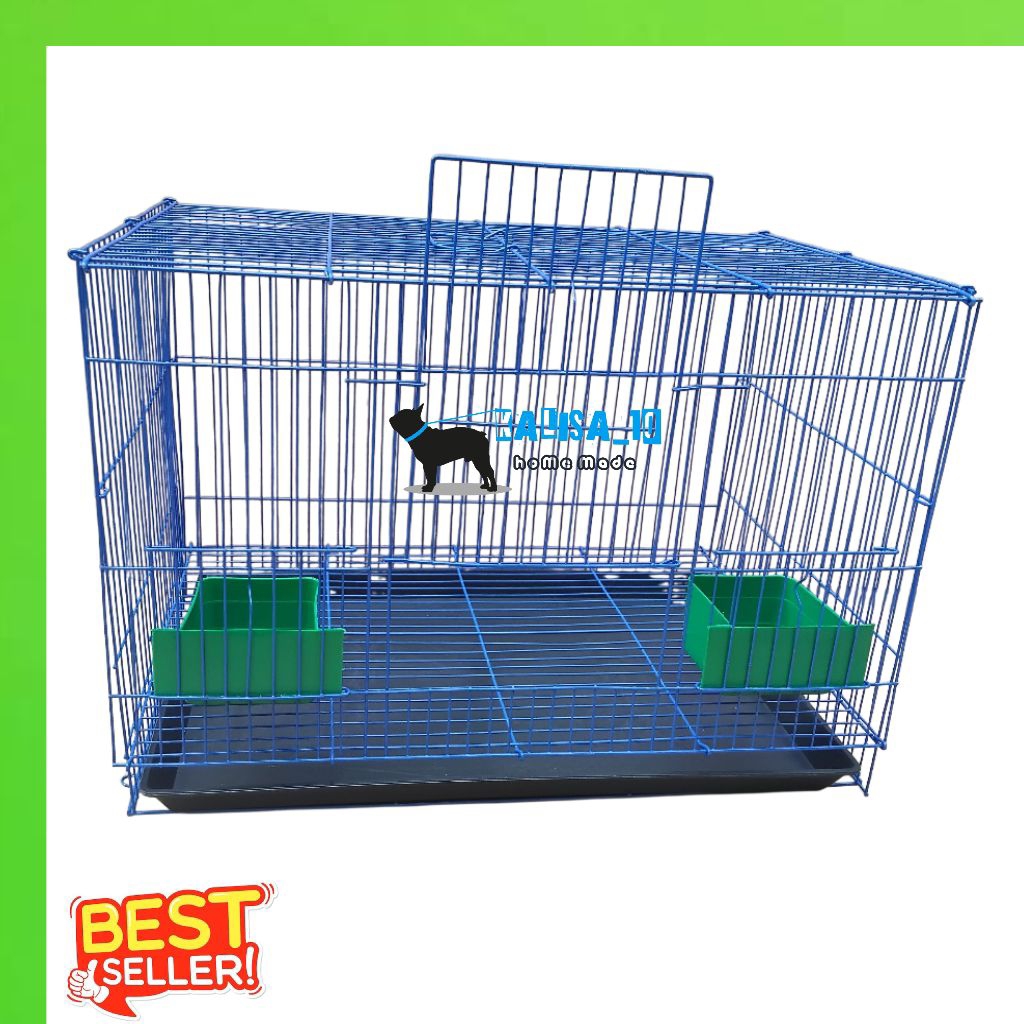 kandang umbaran burung BIRU FREE 2PCS TEMPAT MINUM DAN 1PCS BAKI PLASTIK, sangkar umbaran burung