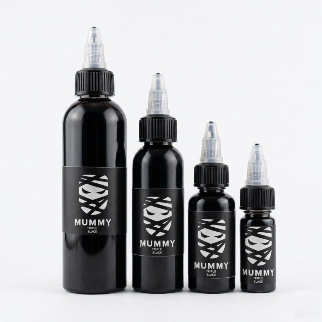 Tinta Tattoo MUMMY Original Triple Black | 1/2oz 1oz 2oz 4oz | Tinta Tato Hitam Pekat Premium | Tatt