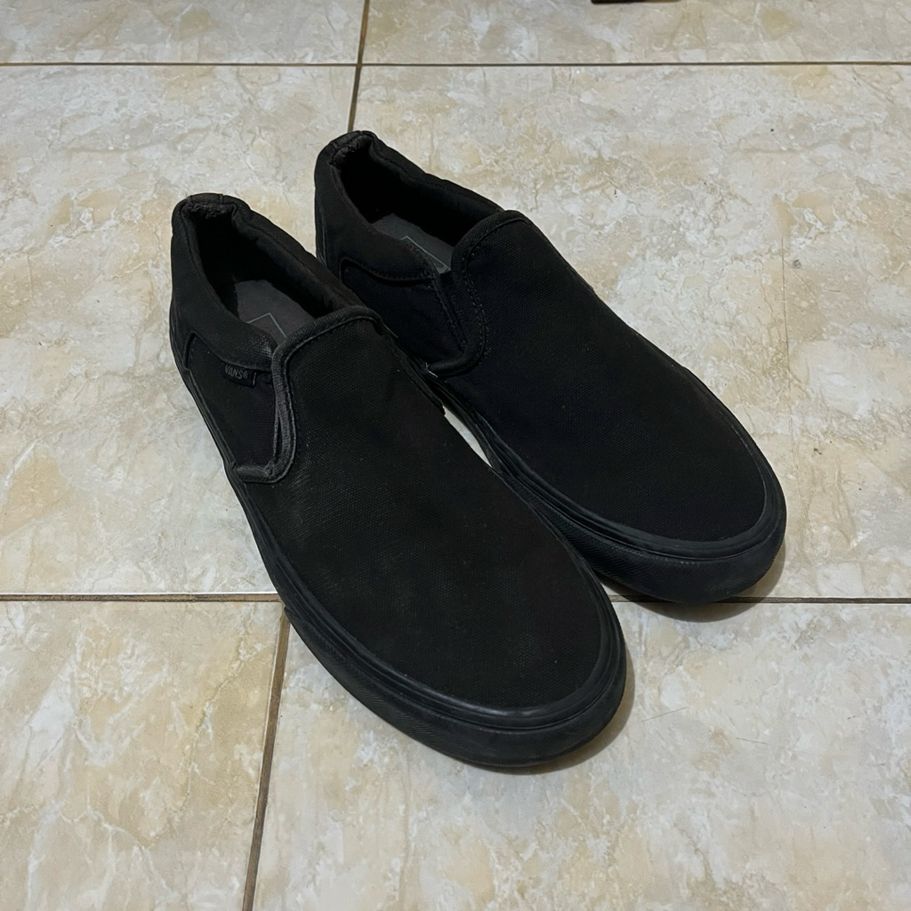 Sepatu Vans Slip On Ahser Full Black