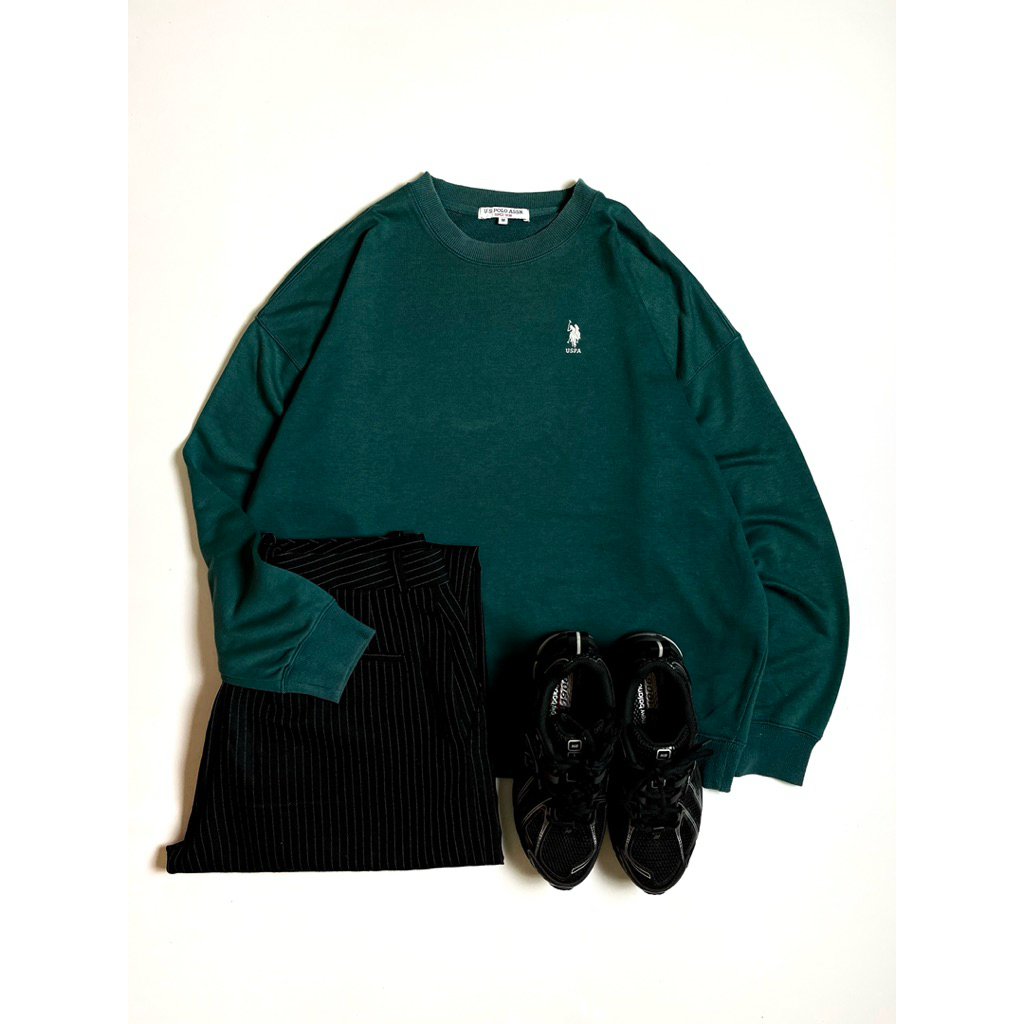 Us Polo Assn Green Knit Sweater