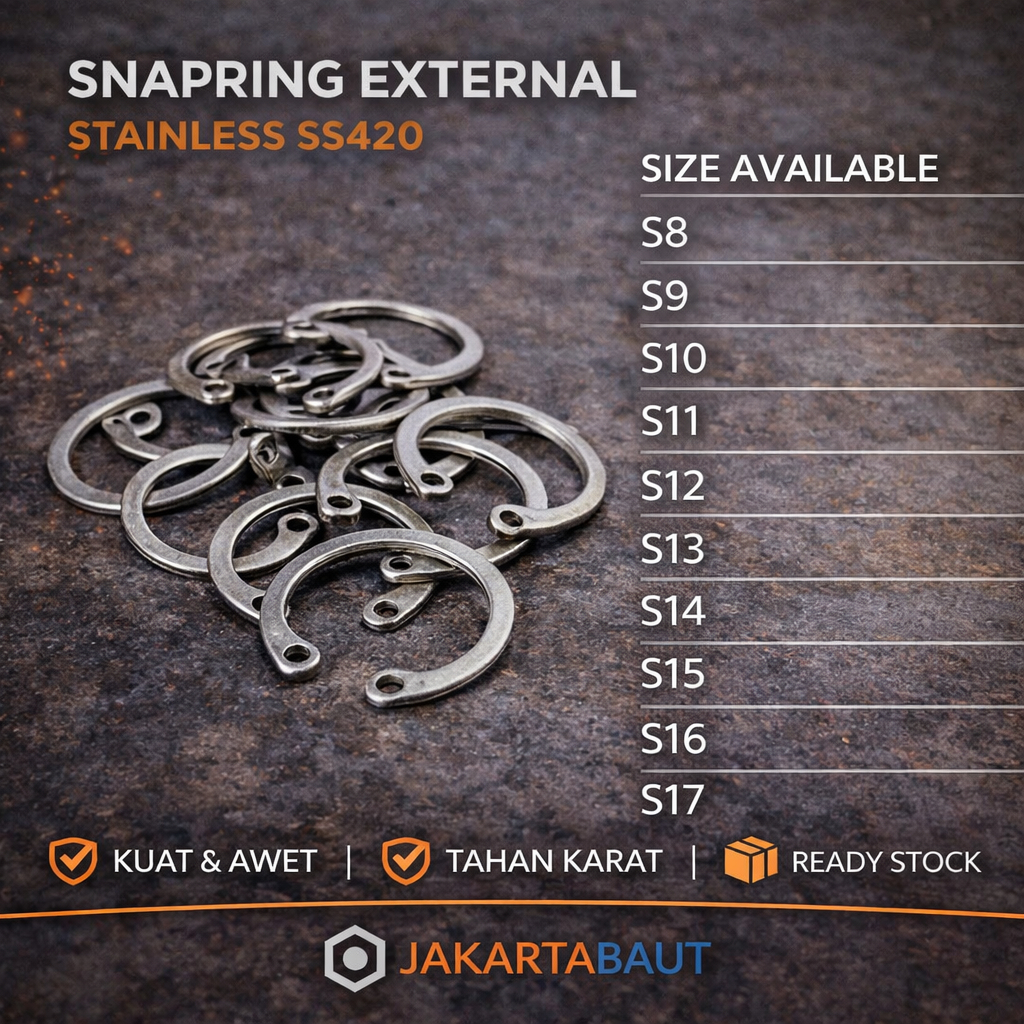 Snapring Tipe S9 / Snapring S9 / External Circlip S9 Stainless SS420