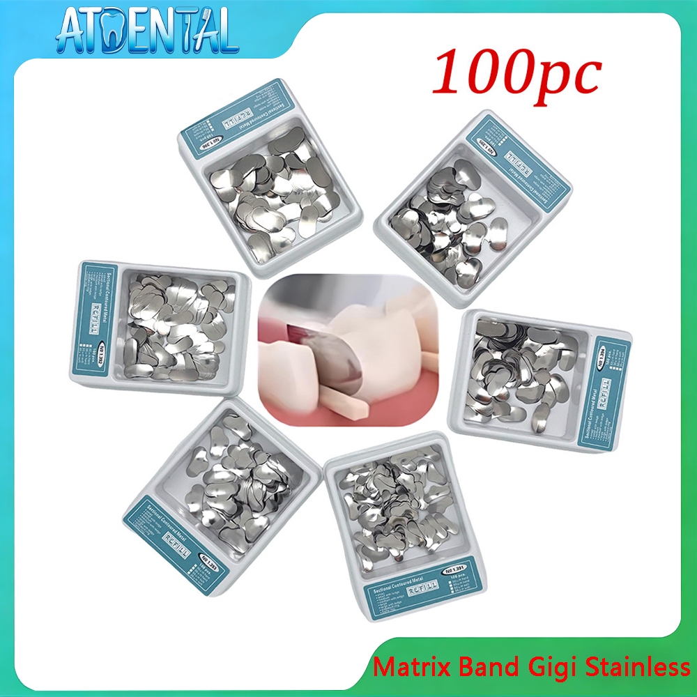Dental Matriks Dental Sectional Matrix Band Contoured/Matrix Band Gigi Stainless