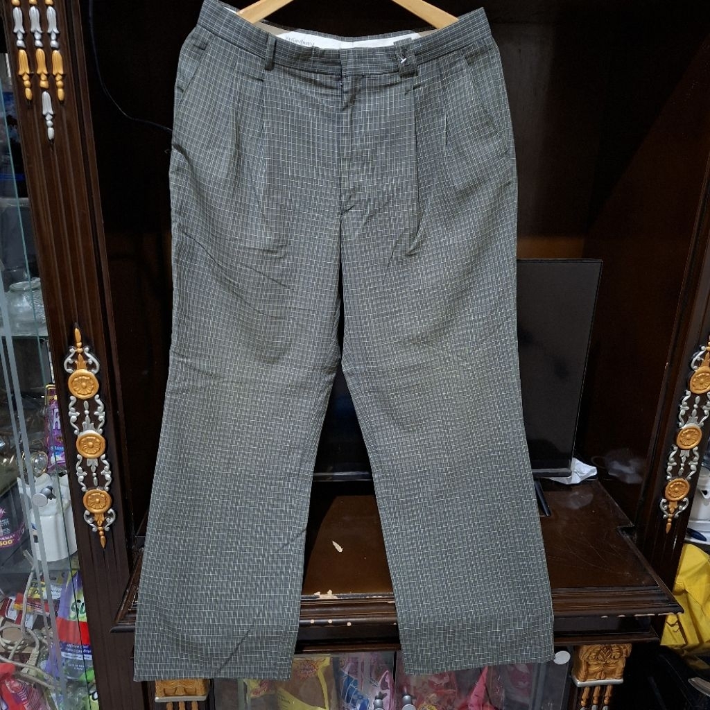 saint laurent checked pants trousers