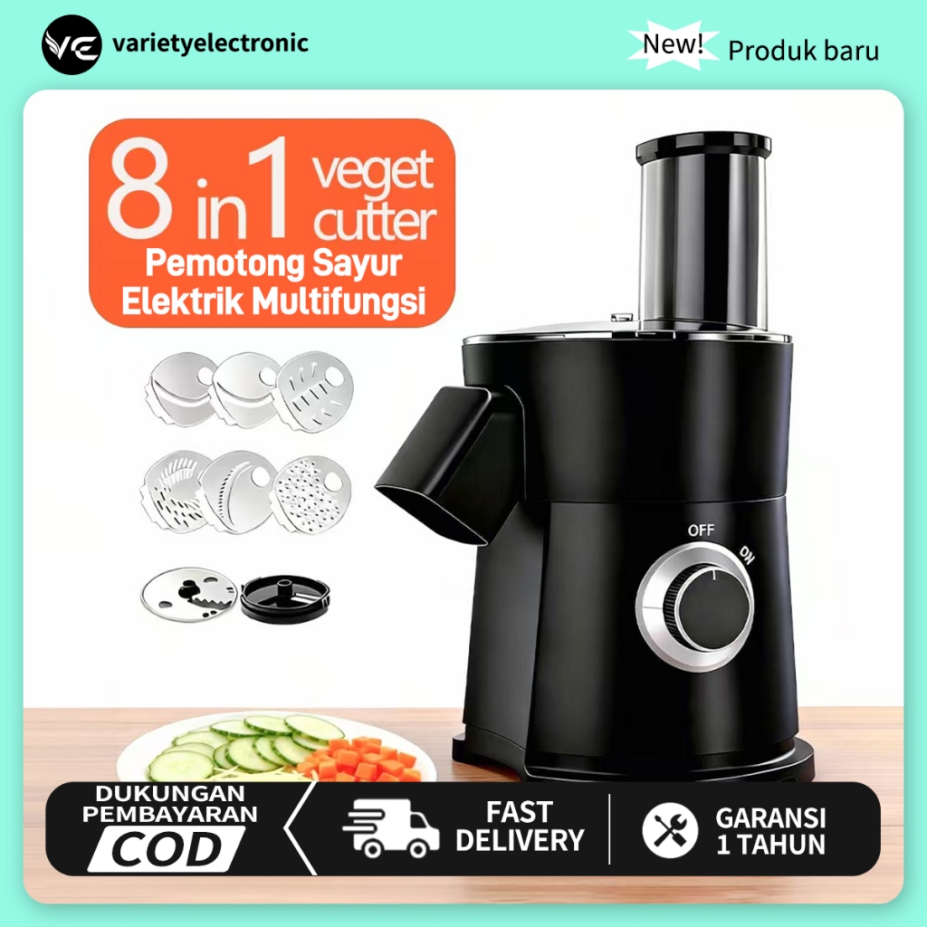 Mesin Pemotong Sayur Otomatis Serbaguna 7-in-1  200W Dengan Listrik Serba Guna Yang Luar Biasa Untuk