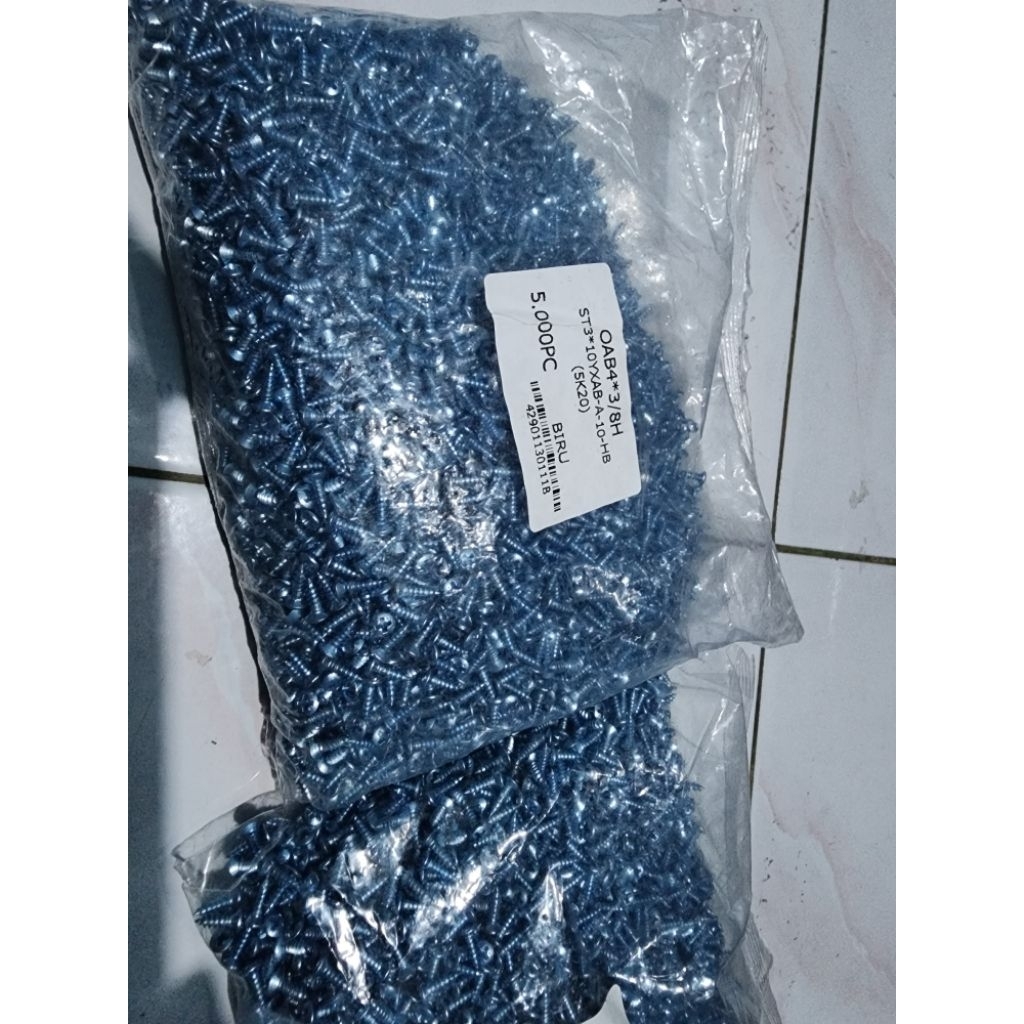 skrup oval OAB 4*3/8skrup kecil