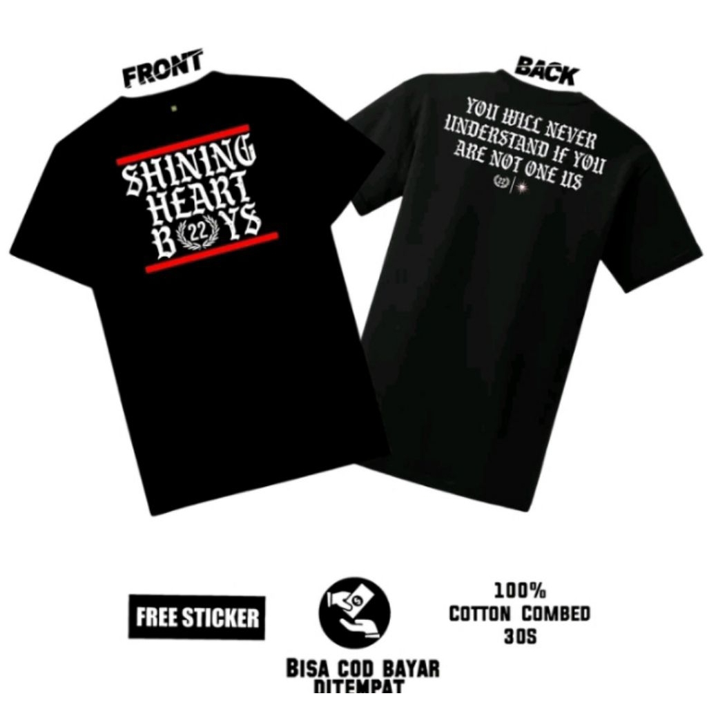 Kaos Distro Shining Heart Boys T-shirt Unisex Pria Wanita