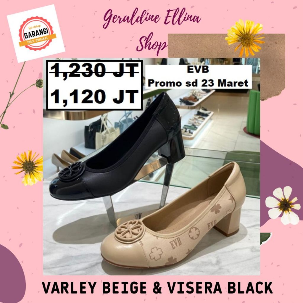 Sepatu heels Evb wanita original sale seri ELVYNE