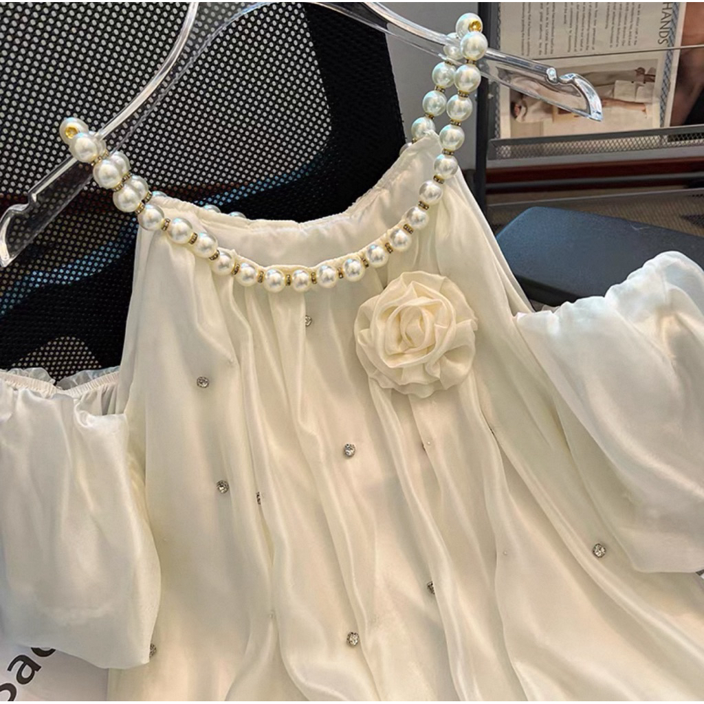 Atasan Wanita China Style Premium Mutiara | Blouse Cantik Elegant