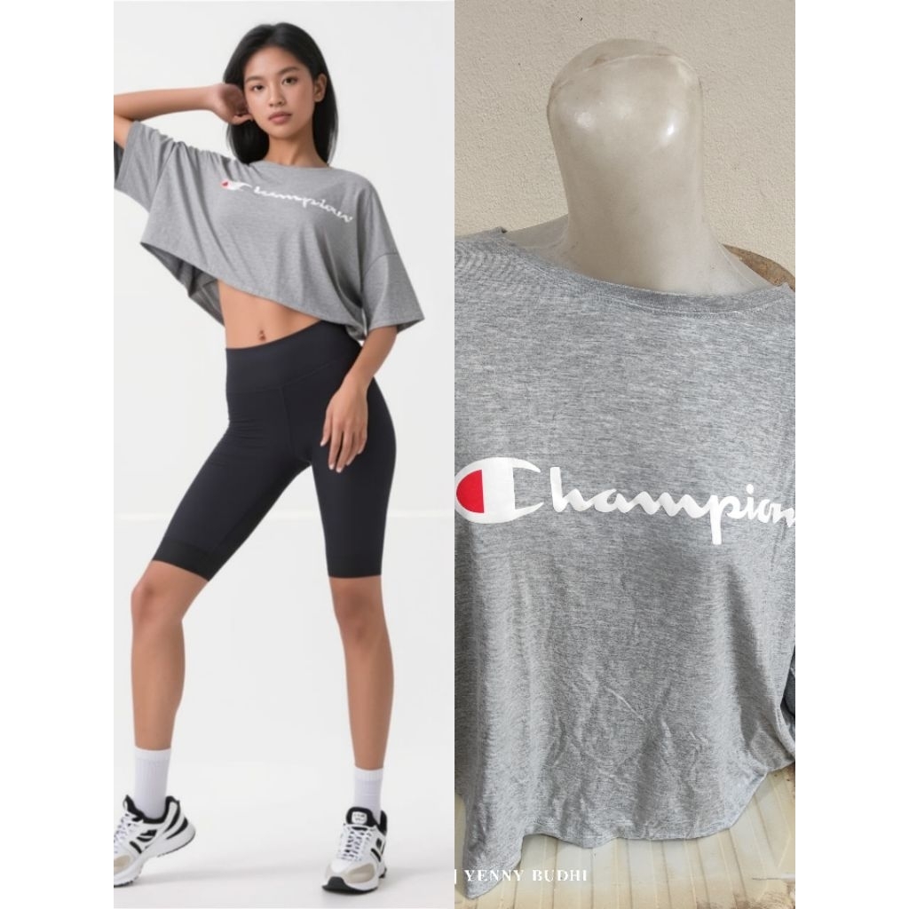 preloved kaos oversize crop champion