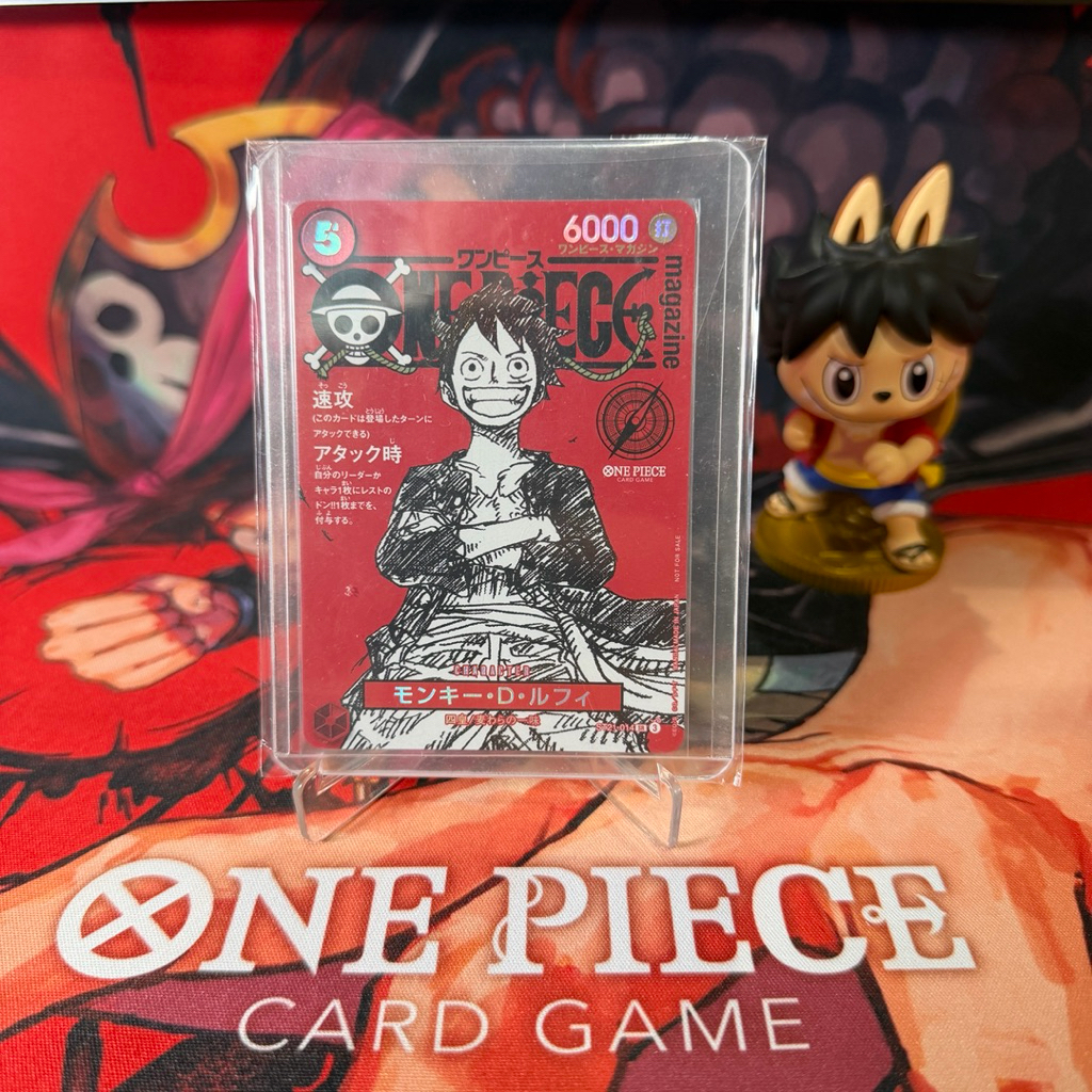 Kartu One Piece Card Game Monkey D Luffy RAW Red Magazine Japanese Promo ST21-014 100% Original Band