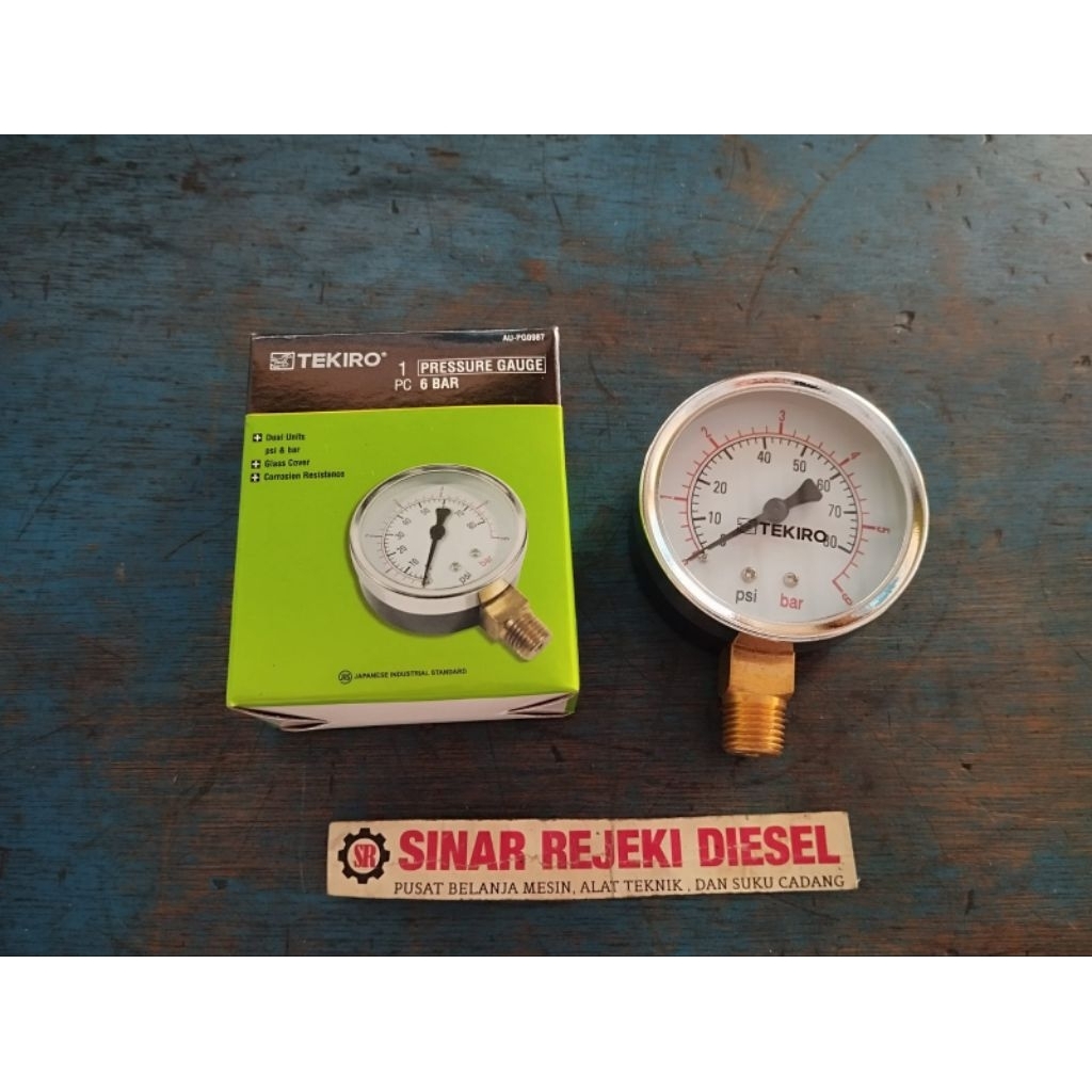 Manometer Pressure Gauge 6 Bar Tekiro