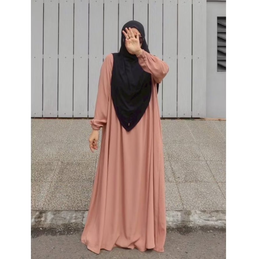 GAMIS BASIC PLAIN IN SALMON BY ZAFEETRI (GAMIS SAJA) // GAMIS SYARI POLOS