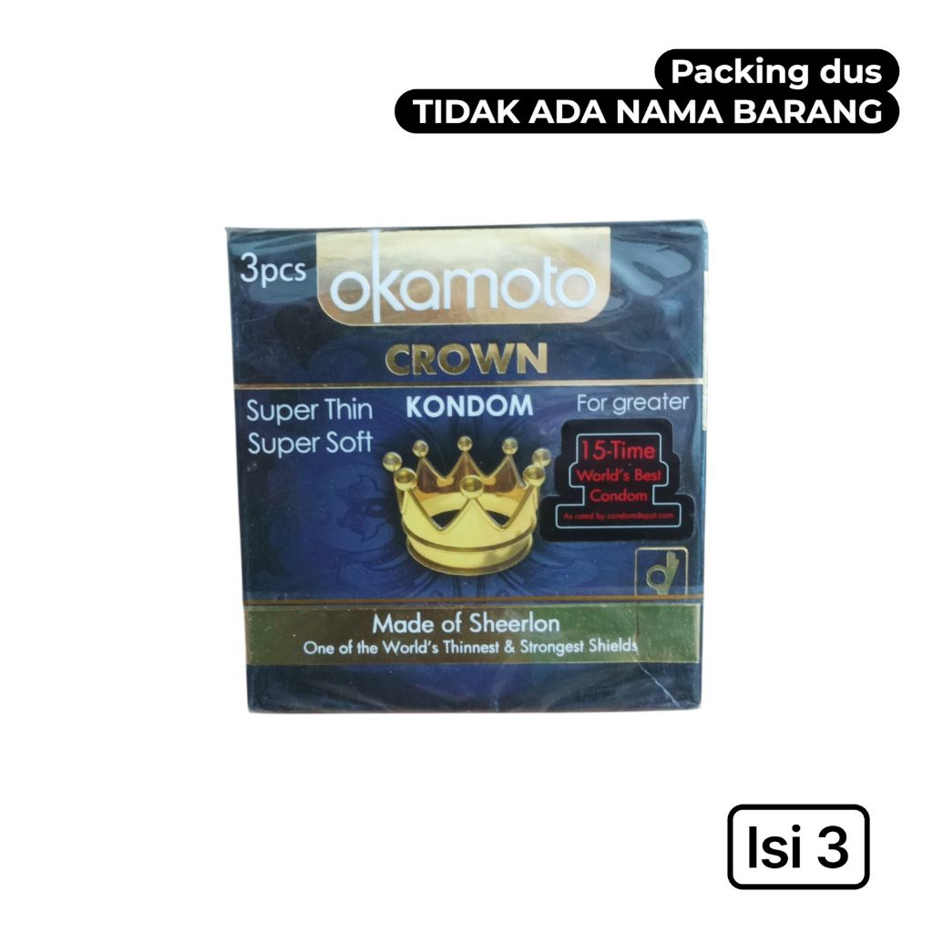 Kondom Okamoto Crown isi 3 - kondom super tipis - super thin and soft