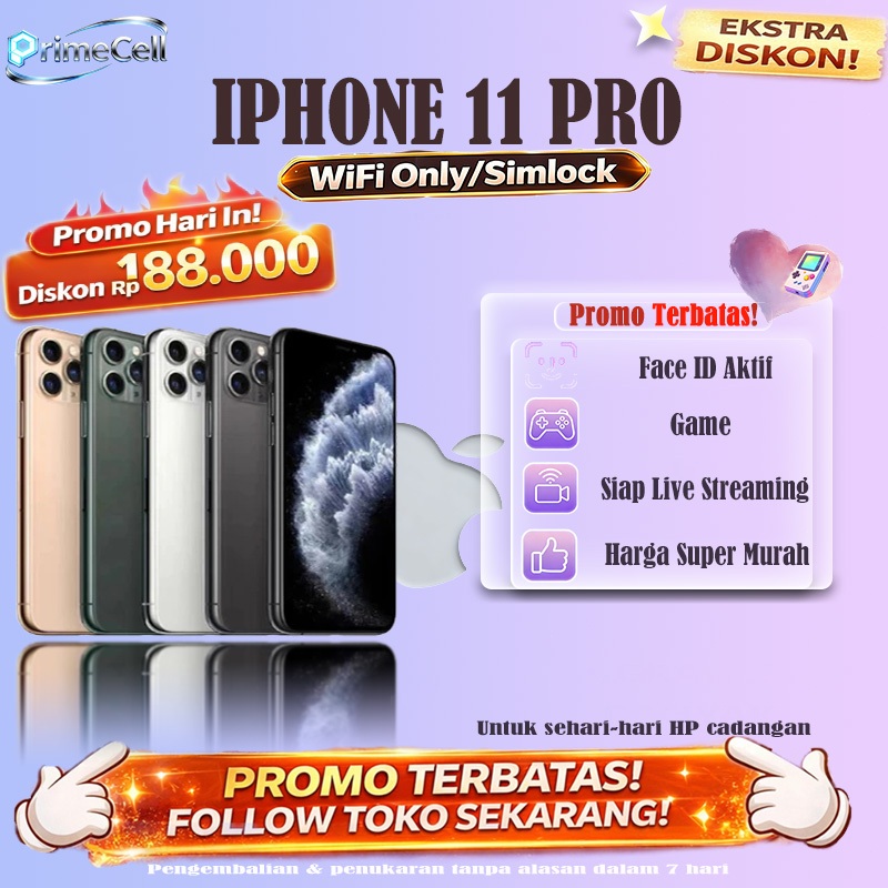 iPhone 11 pro Bekas Original Baterai 100% Cocok Gaming, Live Streaming & Nonton Video apple 11 pro i