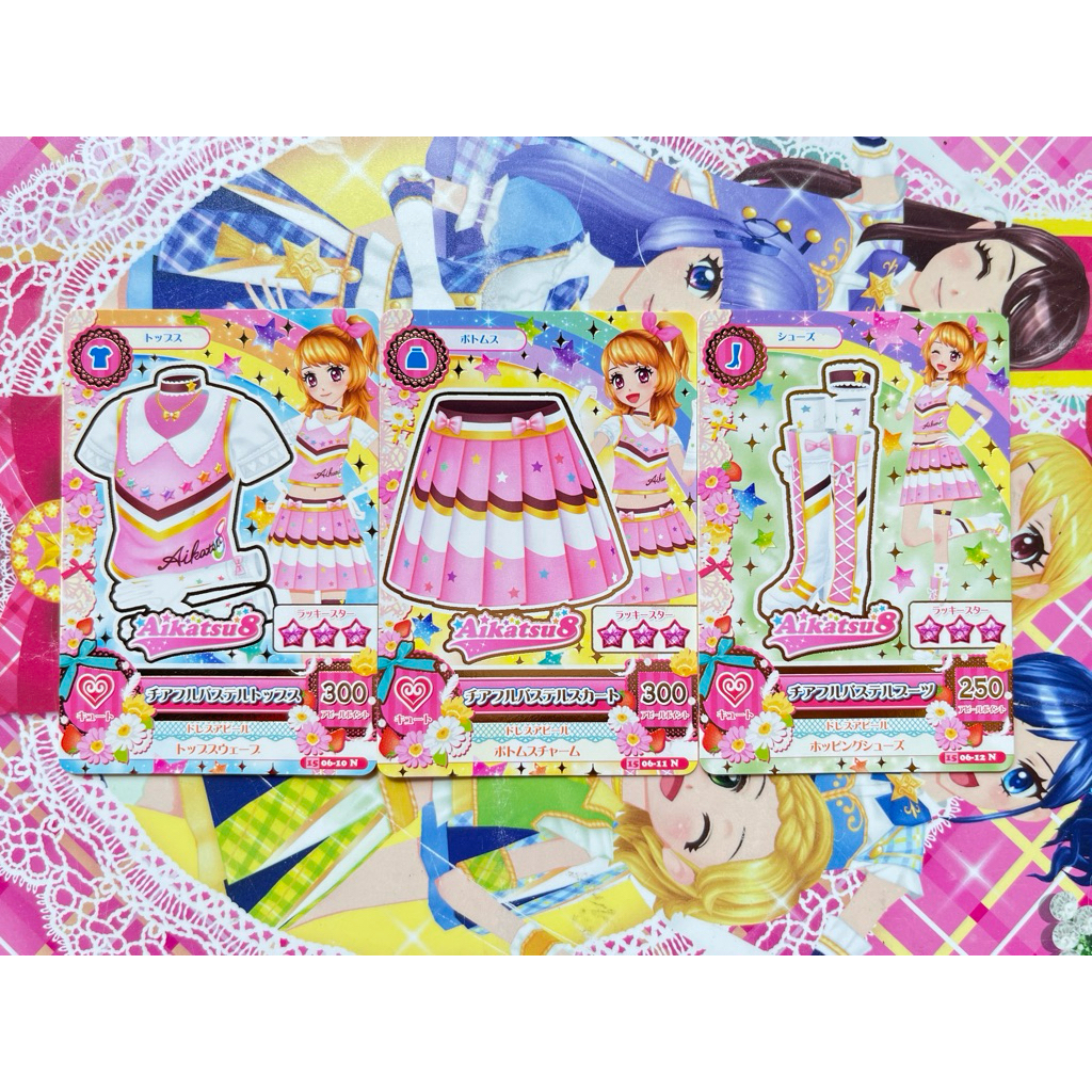 Kartu Aikatsu Cheerful Pastel Set Unit Aikatsu 8 Akari Ozora Cute Dreamy Crown Aikatsu8 Original Lan