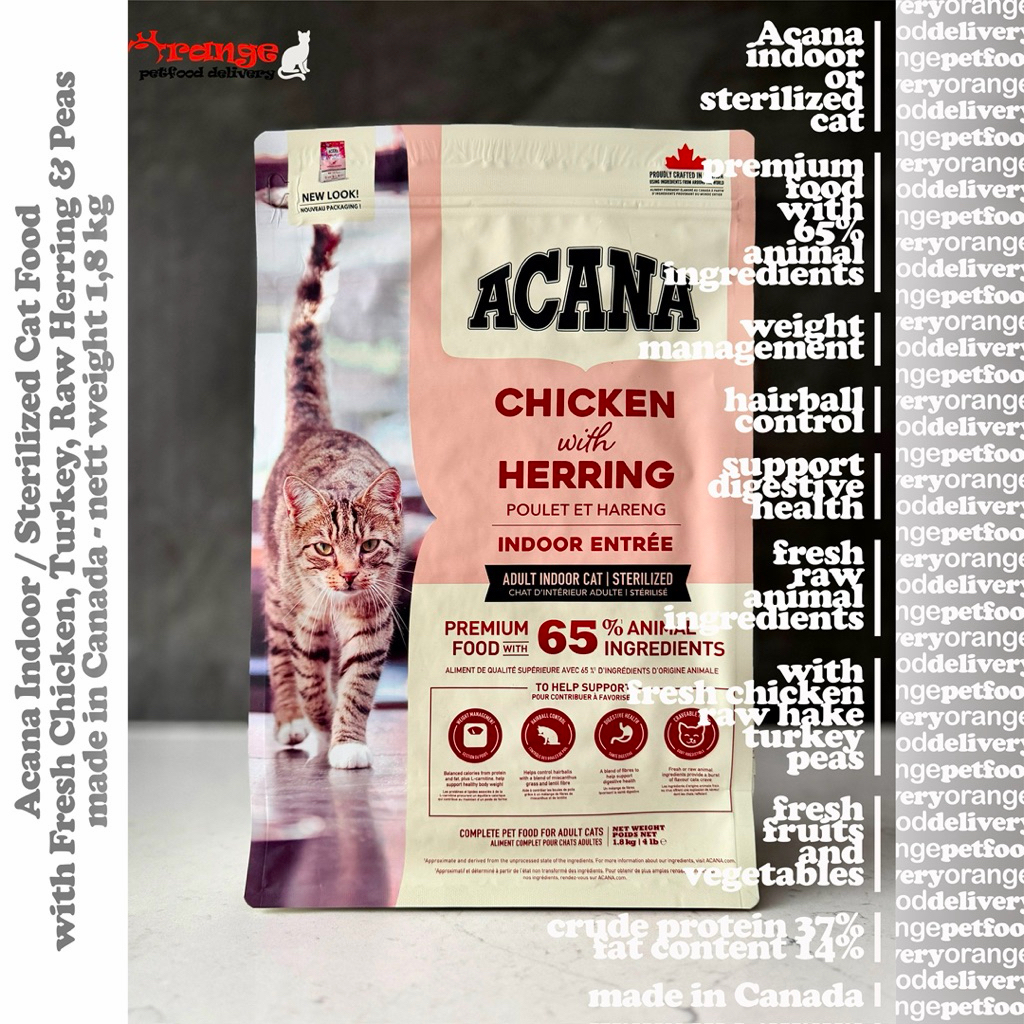 Acana Adult Indoor or Sterilized Cat Food 1.8 kg
