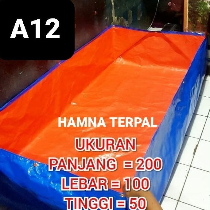 Terpal kolam ikan 200x100x50 A12 kolam terpal budidaya