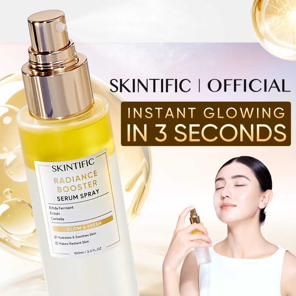 SKINTIFIC Radiance Booster Serum Spray-Skintific Serum Spray-Setting Spray-Face Primer-50ml-100ml