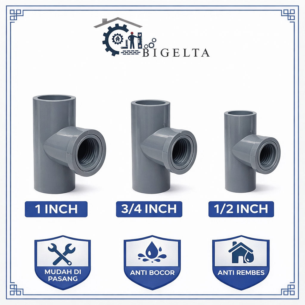 Tee Drat dalam sambungan pipa PVC 1 inch 1/2" inch 3/4" inch / T drat dalam PVC Leter T drat dalam