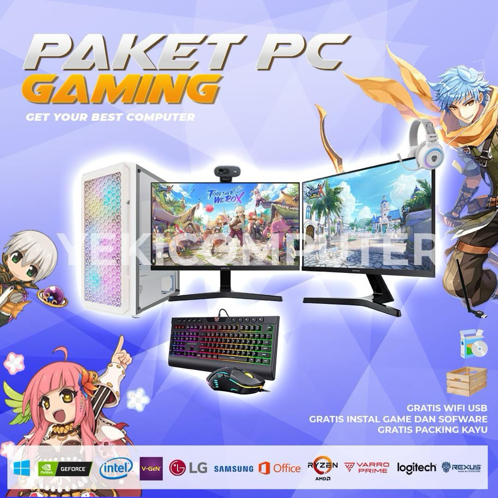PC GAMING FULLSET SIAP STREAMING RAM 16GB SSD 128GB HDD 1TB - PC SIAP STREAMING - PC FULLSET SIAP PA