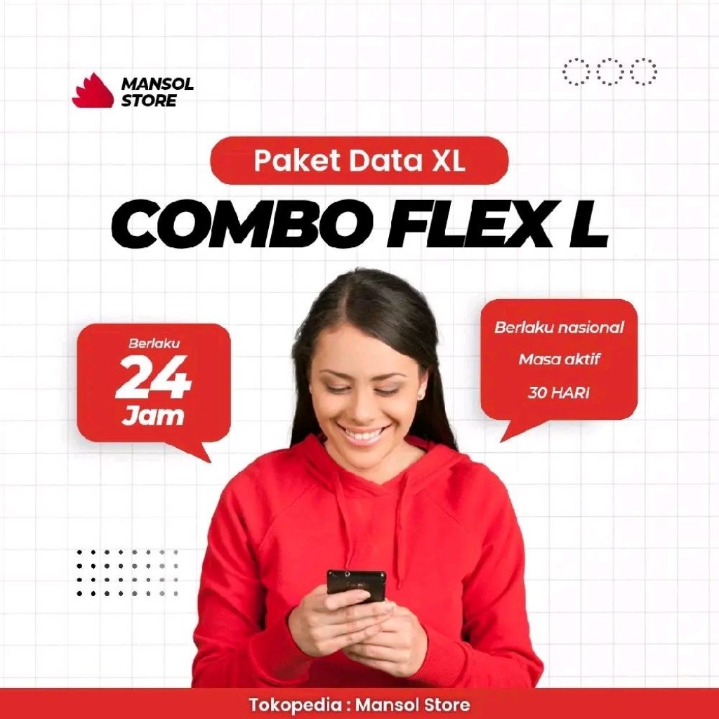 Voucher paket data xl xtra combo flex L / kuota internet xl