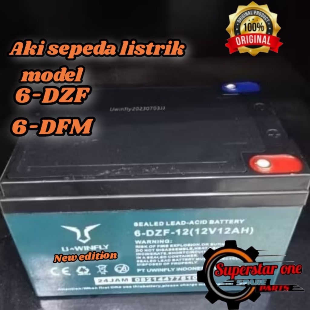 U-Winfly aki Charger baterai aki aepeda listrik 12V12AH