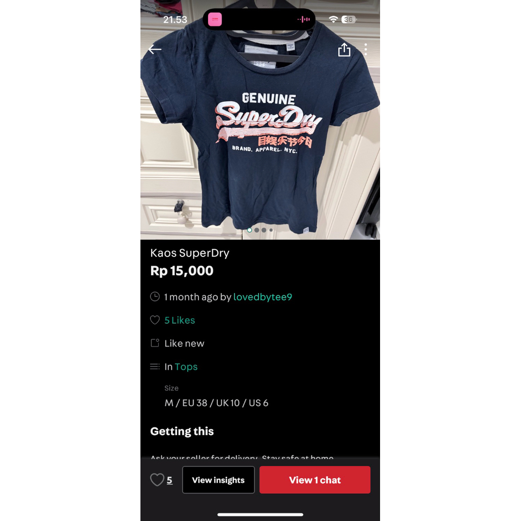 kaos superdry biru
