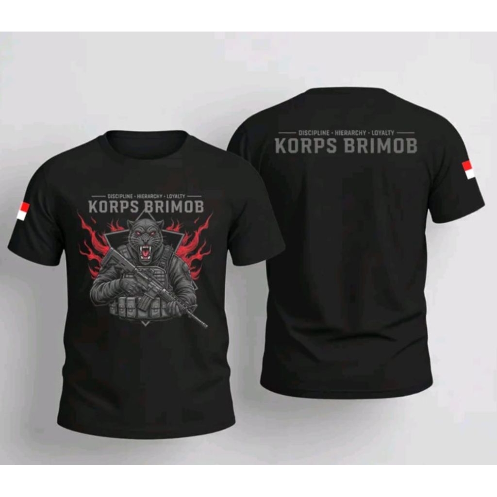 KAOS TACTICAL KORPS BRIMOB T-SHIRT UNISEK KAOS DISTRO LENGAN PENDEK