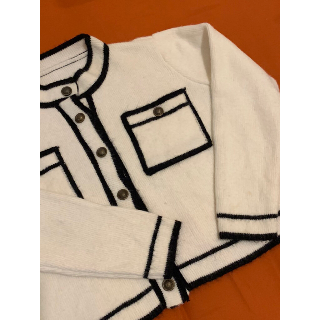 cardigan knit rajut putih tebal