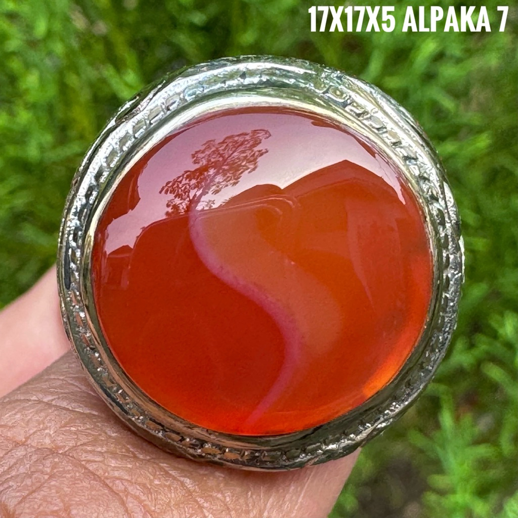 Cincin Batu Akik Natural Yin Yang