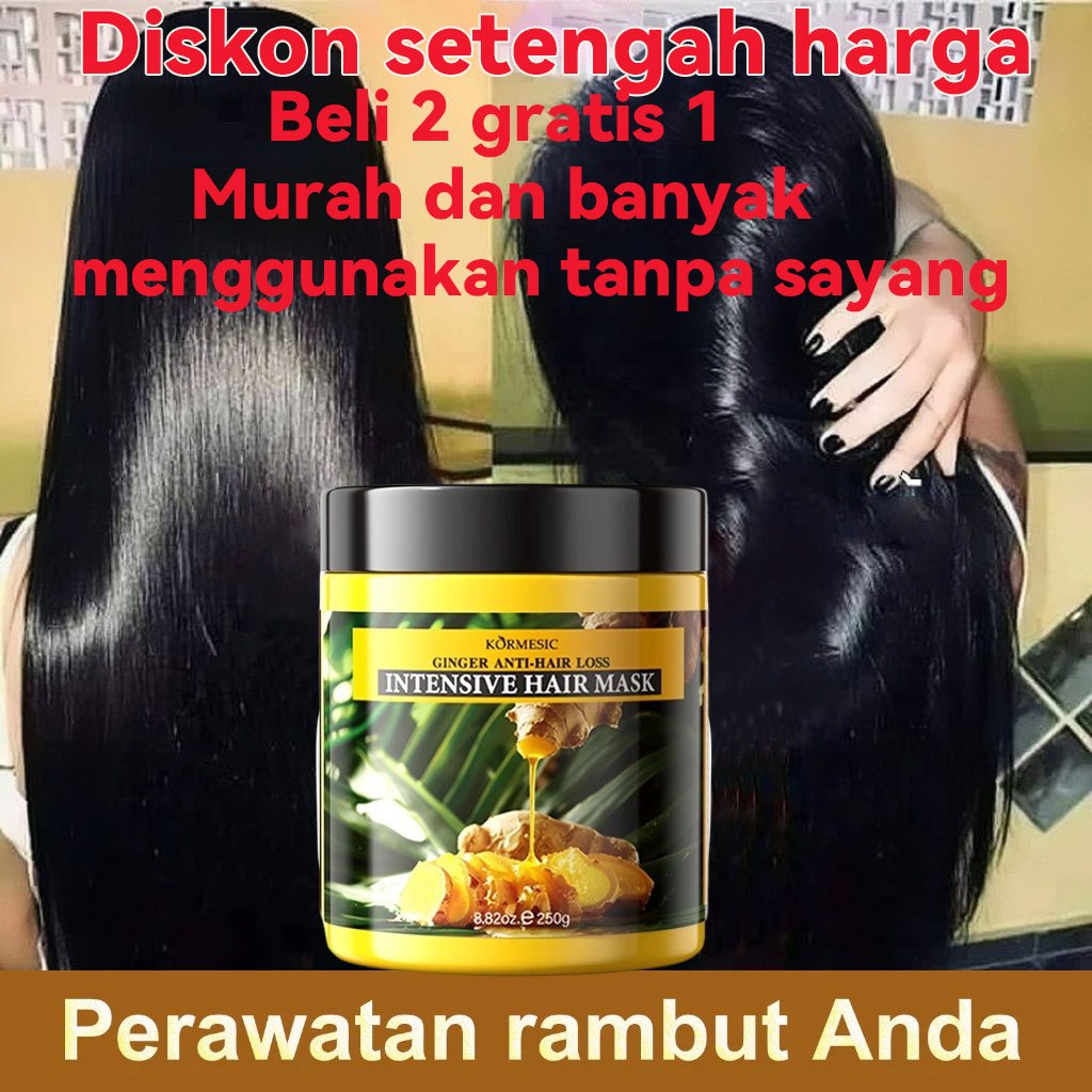 KORMESIC ORI Ginger Hair Mask Masker Rambut Jahe Masker Rambut Keratin 500g Smoothing Pelurus Rambut