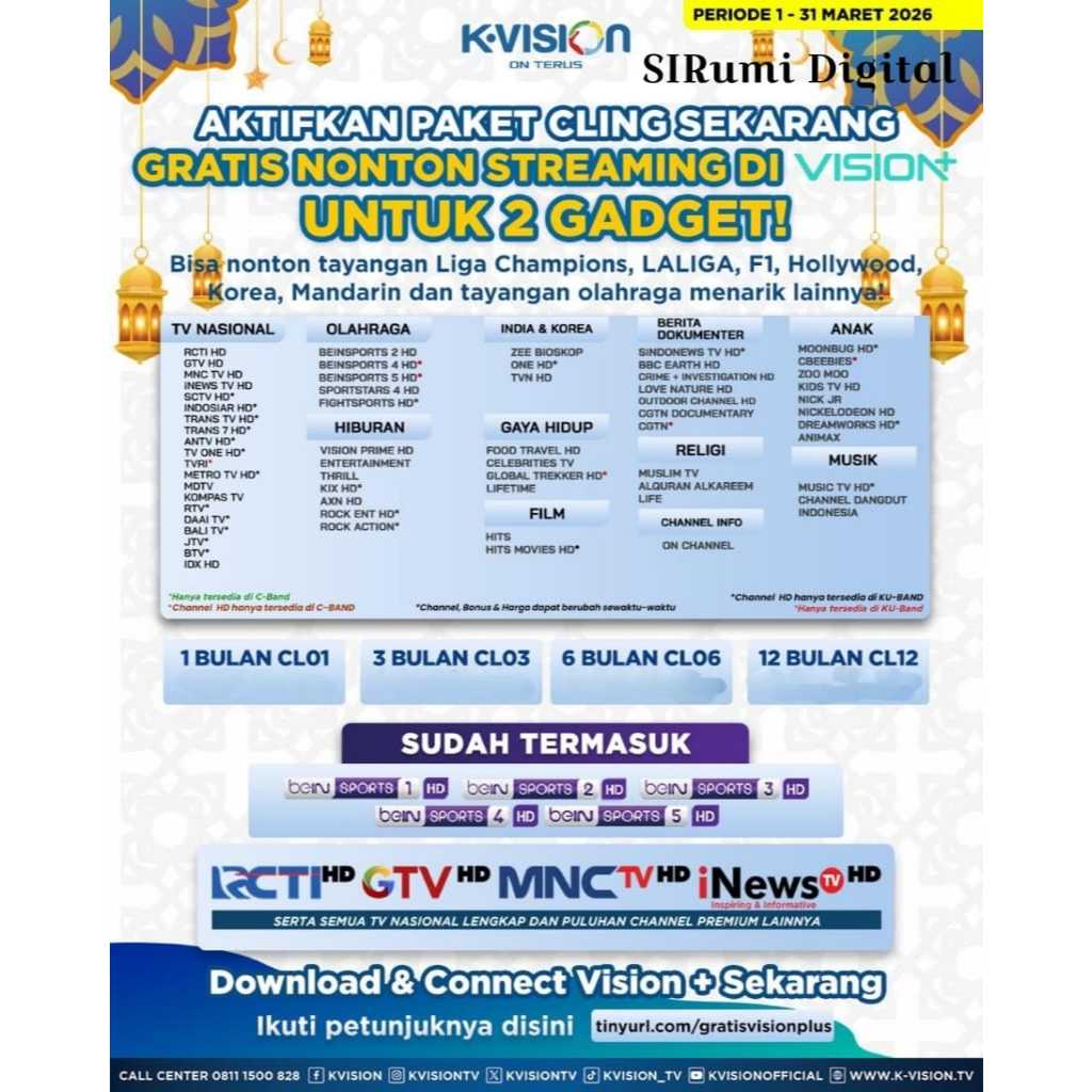 Paket CLING K-Vision 1 Tahun