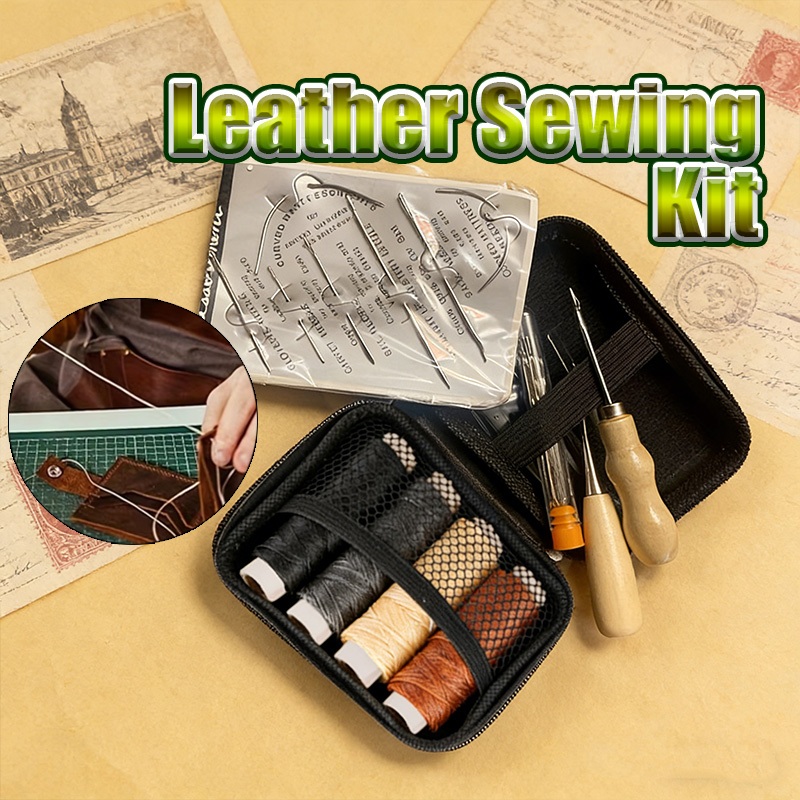 28PCS/Set setelan jahit kulit /Perlengkapan menjahit tangan dengan berbagai ukuran jarum jahit DIY