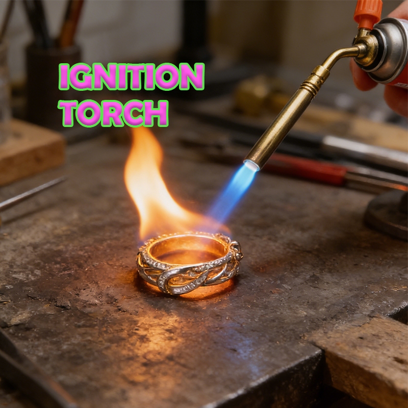 Obor Las Kuningan Pembakar Solder Pemanas Gaya Pemicu Pengapian Otomatis Gas Propana