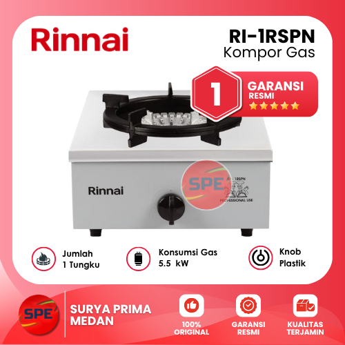 KOMPOR GAS 1 TUNGKU RINNAI RI-1RSPN / RI1RSPN GARANSI RESMI (MEDAN)