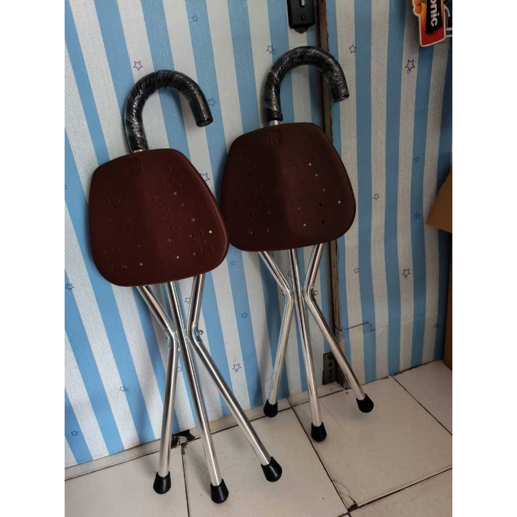Tongkat plus Tempat Duduk WS 9113L / Tongkat Kursi Portable Lipat