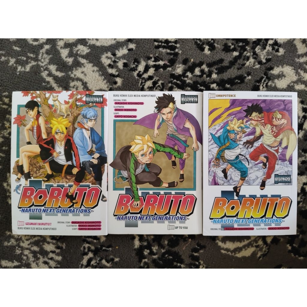 Komik Boruto vol 1, 9, 20 kolpri