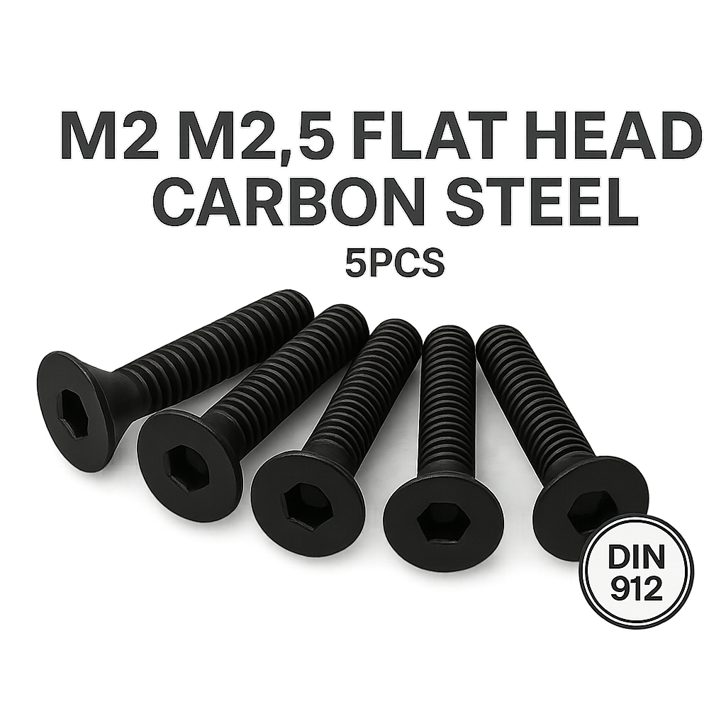 5pcs Baut L Hex M2 M2.5 Flat Head Carbon
