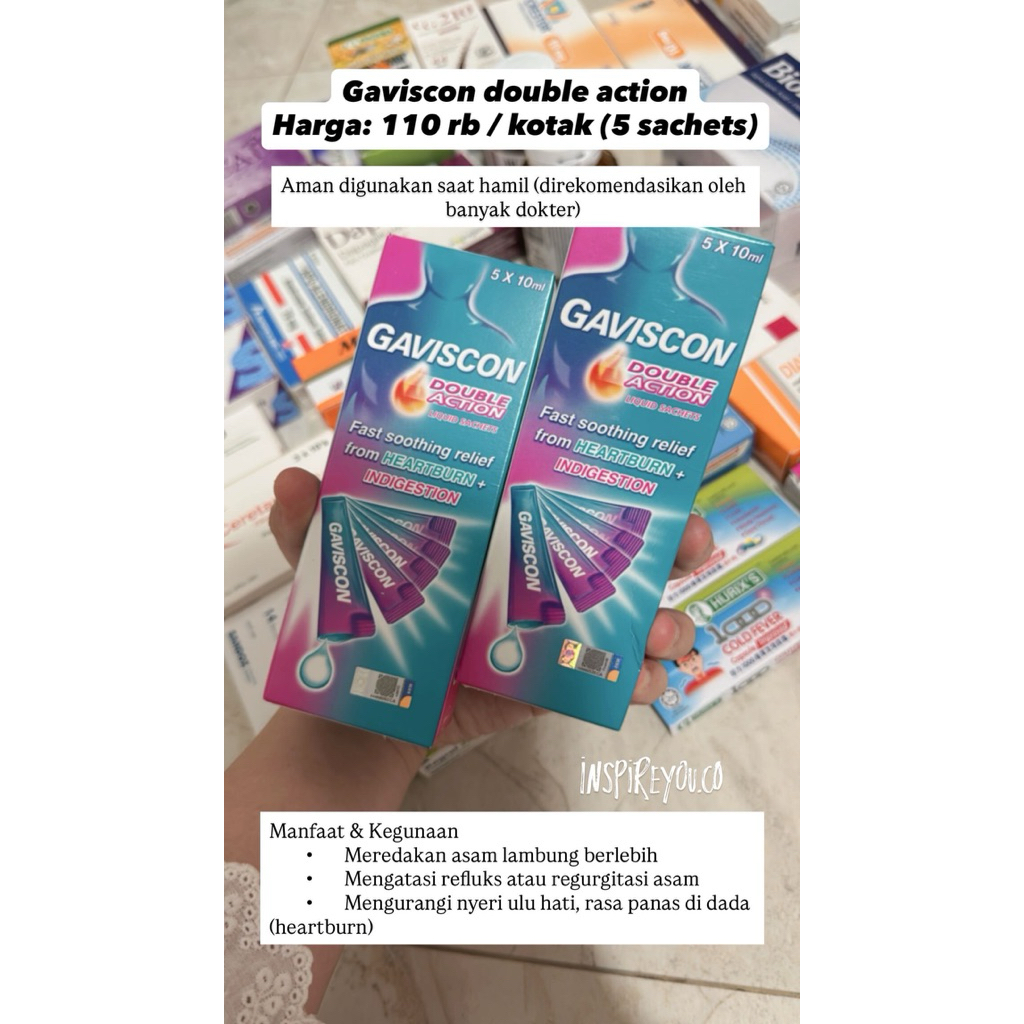 Gaviscon Double Action Sachet untuk sakit maag dan gerd