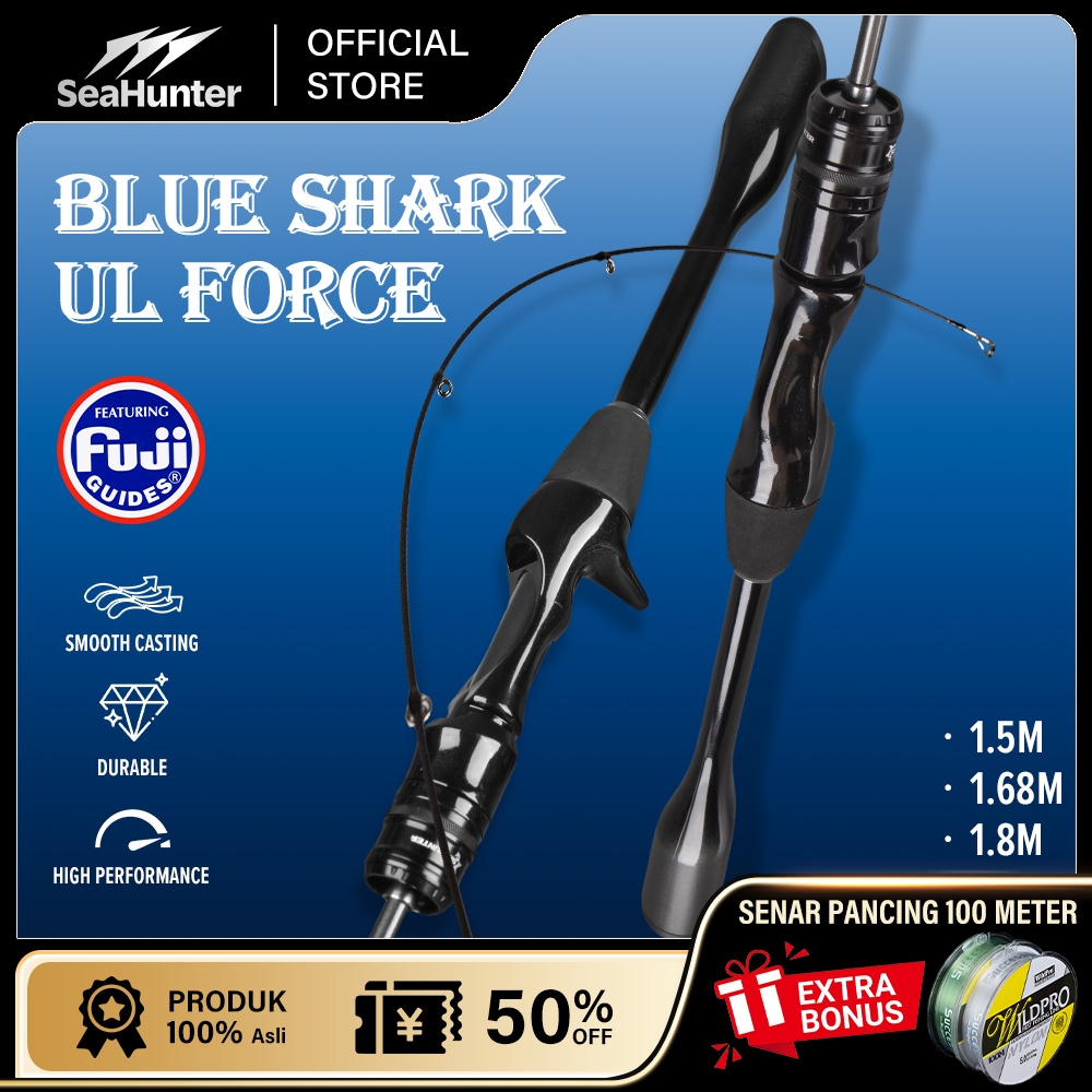 [OFFICIAL]  SeaHunter BLUE SHARK Joran Pancing BC Casting/Spinning: Cincin Panduan FUJI O, Max 10kg,