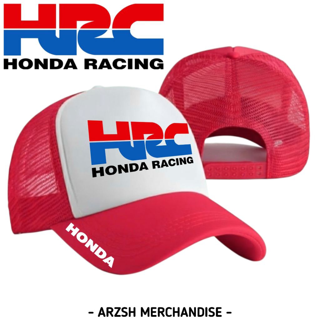 Topi HRC Honda Racing / Topi Trucker Jaring Honda Racing / Topi Racing Unisex / Topi Jaring Racing P