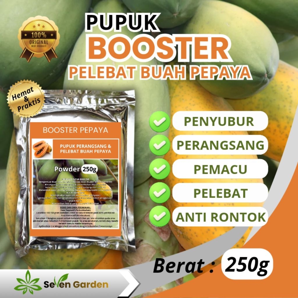 Pupuk Booster Pepaya 250gr | Pupuk Perangsang dan Pelebat Buah Pepaya